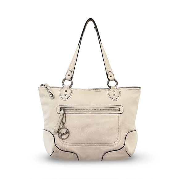 Coach Handbags - Coach Poppy Off White Pebble Leather Tote Shoulder Bag
